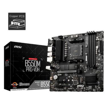 Imagem de Placa Mae MSI B550M PRO VDH DDR4 Socket AM4 M-ATX VGA Dport