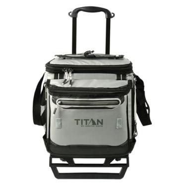 Imagem de Cooler com rodas Titan Deep Freeze 60 (50+10) – Cooler dobrável com rodas e carrinho todo-o-terreno, algas marinhas