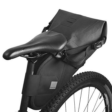 Imagem de yeacher Bolsa de selim para bicicleta 7L à prova d'água de grande capacidade Bolsa de armazenamento de assento de bicicleta Bolsa reflexiva para espigão traseiro de bicicleta Bolsa traseira para bicicleta de