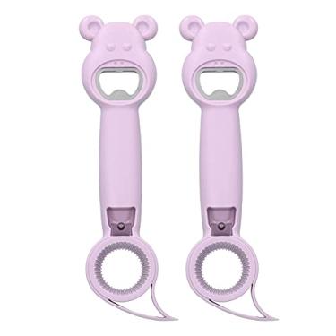 Imagem de Abridor de garrafas, abridor manual portátil de tamanho pequeno e peso leve para bares de cozinhas domésticas, coquetéis(Roxa)