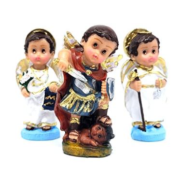 Imagem de Trio Arcanjos Miguel Rafael e Gabriel Imagem anjinho da guarda Aparência infantil Anjos em Resina