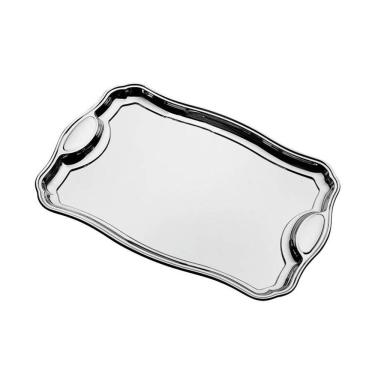 Imagem de Bandeja Tramontina Classic Retangular em Aço Inox com Alças 42 x 29 cm Tramontina