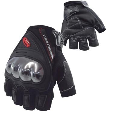 Imagem de Luva Nasa Racing Shield Com Proteção Meio Dedo Preto