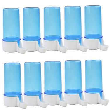 Imagem de Kit 10 Bebedouros Para Pássaros Gaiola Malha Fina 200 Ml