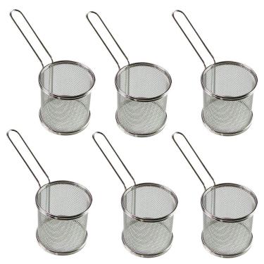 Imagem de Kit 6 Cesta P/ Servir Porções Fritas Frango Salgados Petiscos Restaurante Hamburgueria