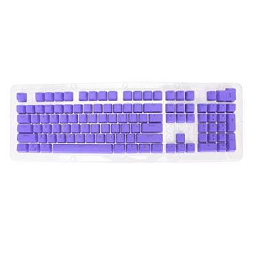 Imagem de 106 teclas PBT chaves, 2 cores de moldagem por injeção OEM altura transmissão de luz chaveiros personalizados, para 61 87 104 teclado mecânico (roxo)