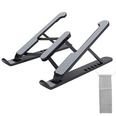Imagem de ASHATA Suporte para notebook, suporte dobrável multiposições portátil para notebooks, suporte para laptop de 11224 polegadas suporte de resfriamento base elevador (preto)