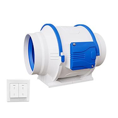 Imagem de Fã exausto 4 "6" Ventilador de ventilador de controle remoto do fã de exaustão do ducto com 2 configurações de velocidade Dinâmico Diagonal Diagonal Blade Fomente de escape de alta potência Ventilador