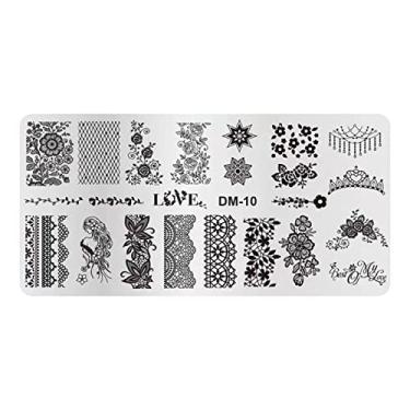 Imagem de Modelo De Carimbo De Unha Impressão De Unhas De Unhas De Estamplas De Unhas Flores Flores Butterfly Design Stamp Fool for Manicure Salon Home Diy Halloween Natal