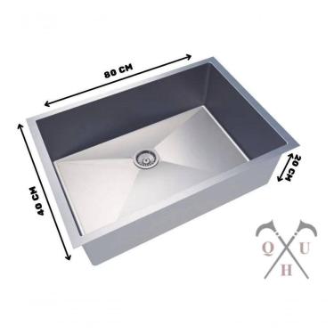 Imagem de Conjunto Duas Peças Cuba + Ralo Aço Escovado Inox Resistente