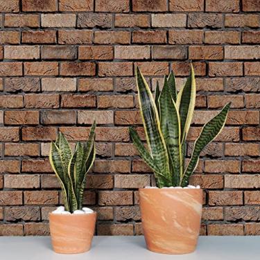 Imagem de Papel De Parede Adesivo 3d Tijolo Tijolinho Marrom Rolo 1m