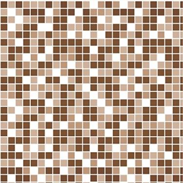 Imagem de Papel de Parede Adesivo Pastilha Diversos Modelos Tons de Marrom Rolo 1m Pastilha Marrom:PS047