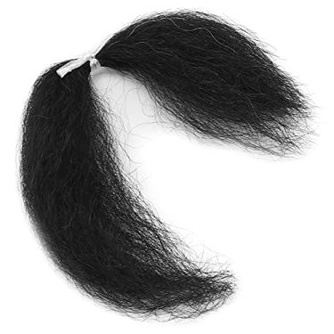 Imagem de Bigode falso, simulação confortável, material de cabelo artificial, barba de rosto falso para efeitos especiais para maquiagem de filme(Preto)