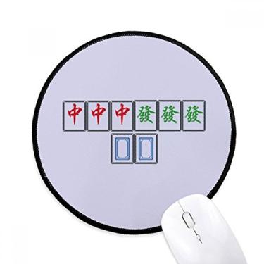 Imagem de Tapete de mouse Junior Three Chiefs Mahjong Tiles Desktop Office Tapete redondo para computador