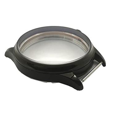 Imagem de TECKEEN Caixa de relógio de aço inoxidável à prova d'água de 44 mm acessórios de reparo de substituição para ETA6497/6498 movimento do relógio, Black