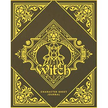 Imagem de Witch Character Sheet Journal: DnD Notebook With 50 Character Pages and 100 Mixed Pages (Lined, Graph, Hex & Blank) For Role Playing Fantasy Games I ... Characters, Maps, Track Gameplay & Much More