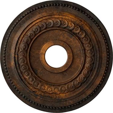 Imagem de Medalhão de teto Ekena Millwork CM18OL1AMF Oldham, Americana, 18"OD x 3 3/8"ID x 7/8"P (Fits Canopies up to 8 5/8"), Hand-Painted Rust