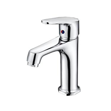 Imagem de LIDON Torneiras de banheiro Torneiras de latão torneira de banheiro quente e fria cromada 1 furo latão torneira do banheiro furo único latão torneira do banheiro, cromo C (cor: cromo A)