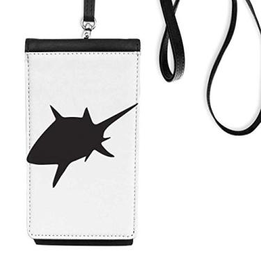 Imagem de Bolsa para celular com estampa de biologia de tubarão azul oceano preto bolso preto