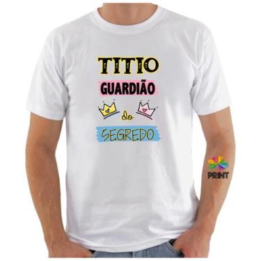Imagem de Camiseta Adulto Titio Guardião Do Segredo Est. Rosa Azul  - Chá De Beb