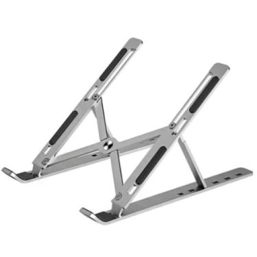 Imagem de Base Suporte Ergonômico P/Notebook,netbook, Tablet Dobravel de Alumínio Ajustável, compatível com MacBook Air Pro, HP, Lenovo, Dell, mais laptops e tablets de 10 a 15,6 polegadas (Prata) GOLLATE®