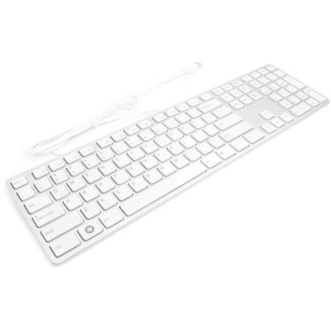 Imagem de I-Rocks BUSlink Media Teclado X-Slim de alumínio branco para PC (KR-6402-WH)