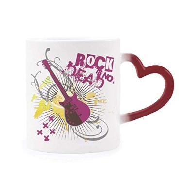 Imagem de Caneca sensível ao calor do instrumento musical Rock Music Guitar com mudança de cor vermelha