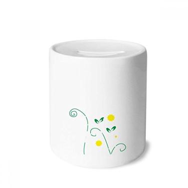 Imagem de DIYthinker Caixa de moedas de cerâmica com pétalas de folhas verdes para presente de porta-moedas