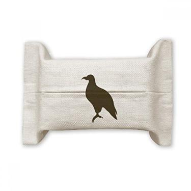 Imagem de Bolsa de linho de algodão com desenho de animal fofo de águia preta