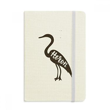 Imagem de Caderno de animal cinza Heron preto e branco oficial de tecido capa dura diário clássico