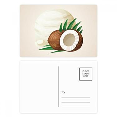 Imagem de Conjunto de cartões postais de picolés de coco Folhas para sorvete de aniversário