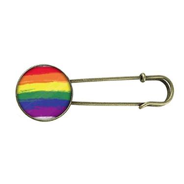 Imagem de Stippling Rainbow Gay LGBT Broche de Metal Retrô Joias