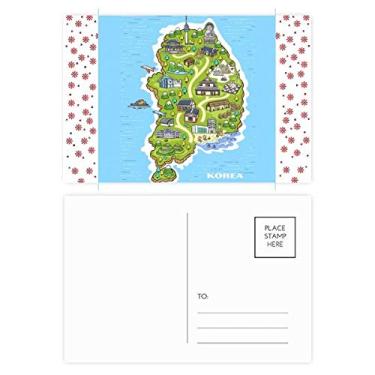 Imagem de Mapa mostrando monumentos populares na Coreia do Natal, Natal, Celebração, Cartão Postal Blessing Mailing Card
