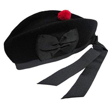 Imagem de Chapéu de lã escocesa/kilt New Glengarry liso preto, Preto, 7 3/8 - (UK 59)