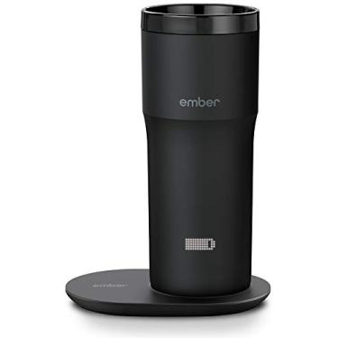 Imagem de Ember Caneca de viagem de aço inoxidável com controle de temperatura 2, 340 g, caneca de café aquecida controlada por aplicativo com 3 horas de vida útil da bateria e design aprimorado, preta