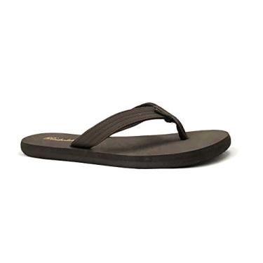 Imagem de Nova sandália feminina clássica de praia flip chinelo macio sapato sem cadarço Maui-1033, Marrom, 6