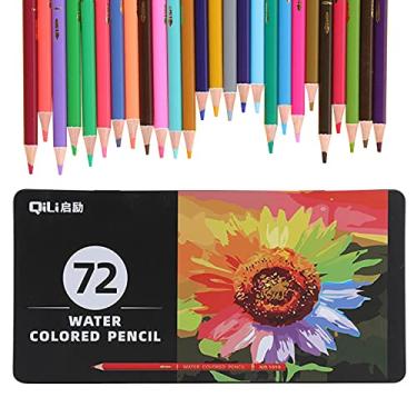 Imagem de Moochy 36/72/120 Conjunto de arte em lápis de aquarela profissional com caixa de metal com pincel Lápis de cor solúvel em água Lápis de cor de água para alunos de escola Adultos Artista para desenho,