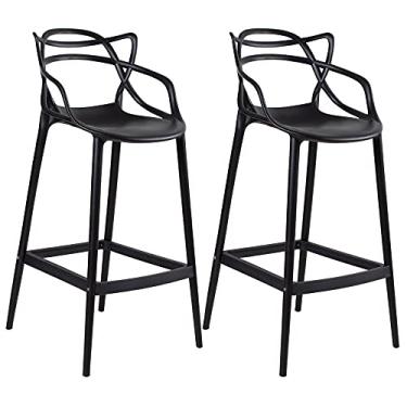 Imagem de Loft7 Home Decor, Kit 2 Banquetas Alta Allegra 76 cm - Preto