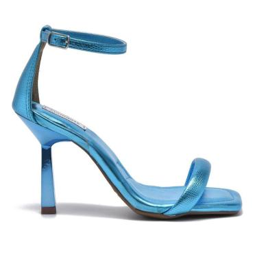 Imagem de Sandália Feminina Bico Quadrado Via Marte Azul Metal 22-17701-Feminino