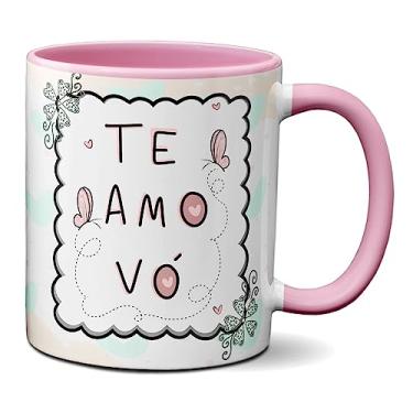 Imagem de Caneca Fofa Para Presente Feliz Dia Dos Avós Te Amo Vó (Rosa)