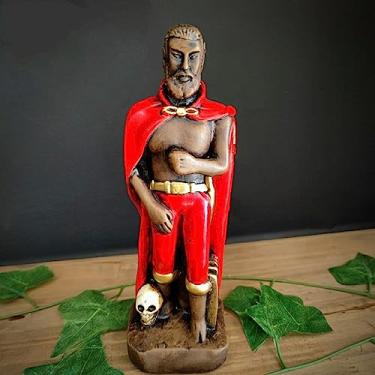 Imagem de IMAGEM EM GESSO EXU CAVEIRA ENVELHECIDO COM VERMELHO 22 CM