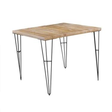 Imagem de Mesa de Jantar Mercer Renar Quadrada 120 cm cor Driftwood Base Grafite