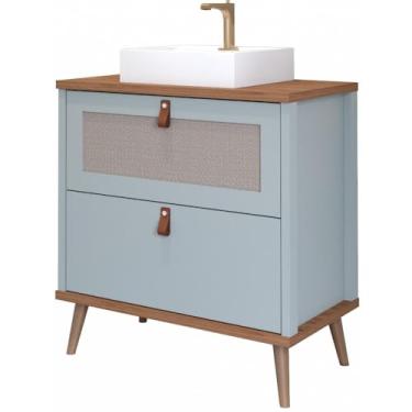 Imagem de Gabinete Banheiro em Mdf com Cuba 80cm Mgm Veneto Azul