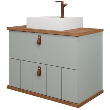 Imagem de Gabinete Banheiro em Mdf com Cuba 80cm Mgm Milano Azul