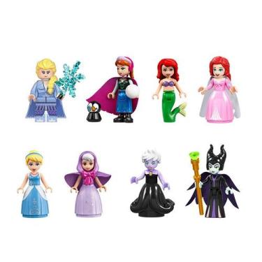 Imagem de Kit 7 Bonecas Princesas E Vilãs Disney Elsa Ariel Malevola Cinderella