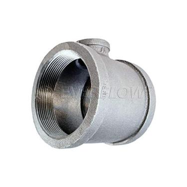 Imagem de Supply Giant HNSU4001 Camiseta de redução de dois tamanhos galvanizada maleável com conexões rosqueadas fêmeas, 10 x 3 cm