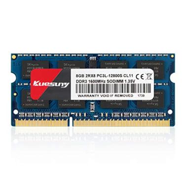 Imagem de KUESUNY Memória 8GB DDR3L-1600 Sodimm RAM, PC3L-12800/PC3L-12800s Memória 204 Pinos 1,35V/1,5V CL11 Non-ECC Unbuffered 2RX8 Dual Rank para Laptop Notebook Computador