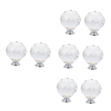 Imagem de HEMOTON 8 Peças Armário Com Alça De Cristal Estilo Europeu Cristal Branco