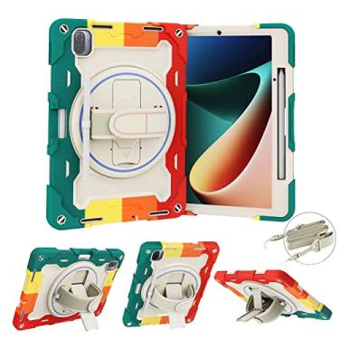 Imagem de QYiiD Capa para Xiaomi Mi Pad 5 Pro 12,4 polegadas, capa protetora resistente à prova de choque para crianças com suporte giratório de 360° e alça de ombro para Xiaomi Mi Pad 5 Pro 12,4 polegadas,