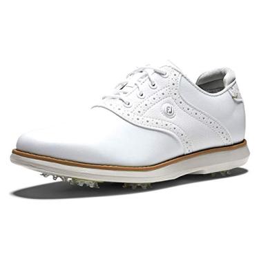 Imagem de FootJoy Sapato de golfe feminino Traditions, Branco/Branco, 8.5